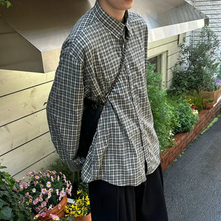 Oversized cotton check shirt