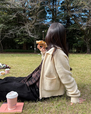 Striped Slim Knit Scarf
