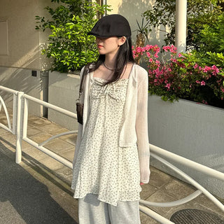 Flower Shirring Camisole Dress