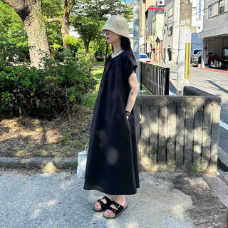 Ribbon Shirring Long Dress