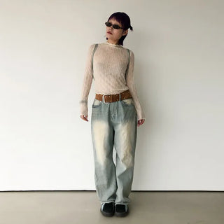 Wide suede point belt