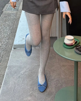 Ribbed simple tights