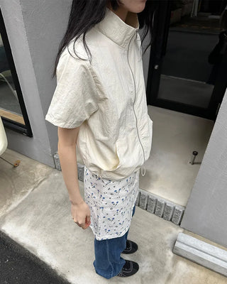 Flower pattern cotton mini skirt