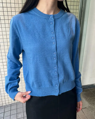 Colored long-sleeved cardigan