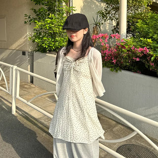 Flower Shirring Camisole Dress
