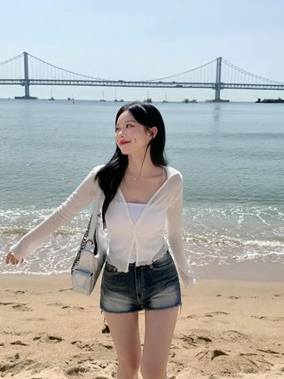 Summer slit collar cardigan (7 colors)