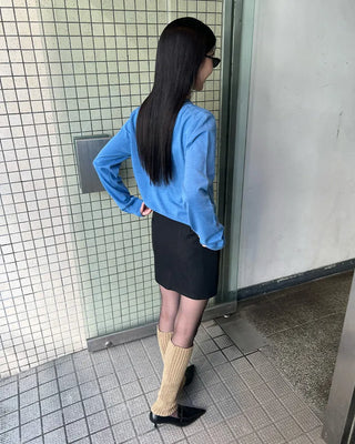Colored long-sleeved cardigan