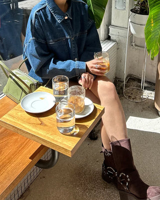 Bust patch pocket oversized denim jacket
