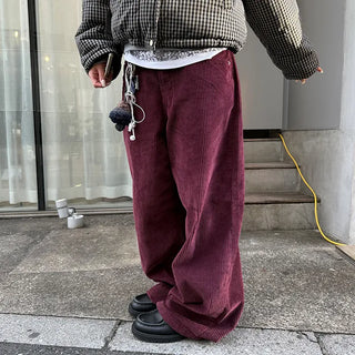 Corduroy wide-leg pants