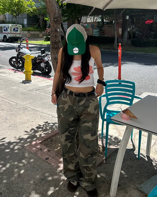 Flower Paint Halter Neck Camisole