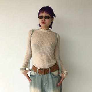 Wide suede point belt