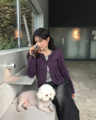 (5 colors) Round Neck Cardigan