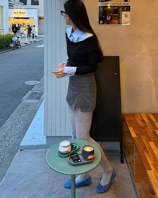 Ribbed simple tights