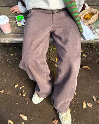 Brown cotton straight pants