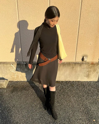 Suede Shirring Long Boots