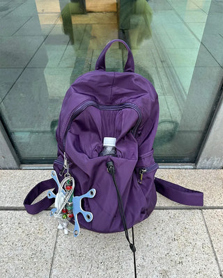 Drawstring Point Multi-Pocket Backpack