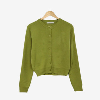 Crew neck knit cardigan