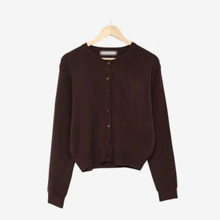 Crew neck knit cardigan