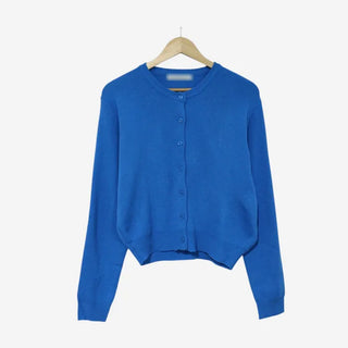 Crew neck knit cardigan