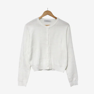 Crew neck knit cardigan