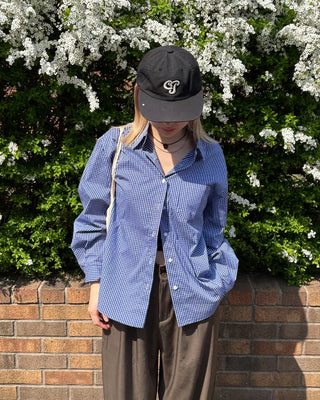 One-pocket gingham check shirt