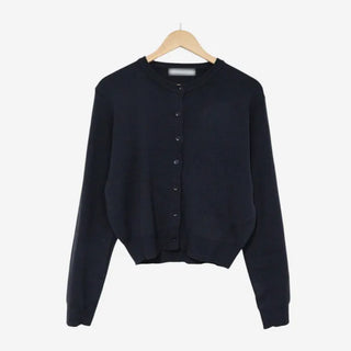 Crew neck knit cardigan