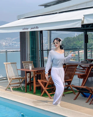 V-neck sheer knit (5 colors)