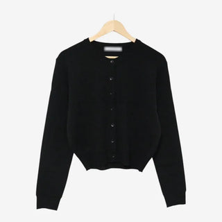 Crew neck knit cardigan