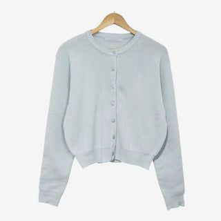 Crew neck knit cardigan