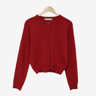 Crew neck knit cardigan