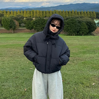 Ribbon Hooded Down Jumper