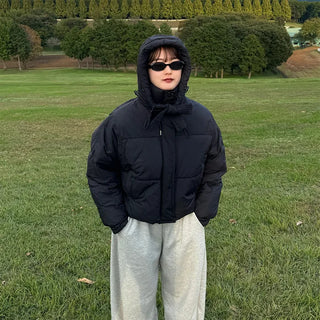 Ribbon Hooded Down Jumper