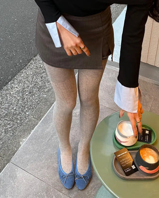 Ribbed simple tights
