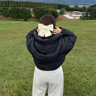 Ribbon Hooded Down Jumper