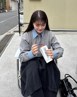 Check shirt layered knit detail