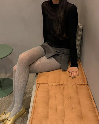 Ribbed simple tights