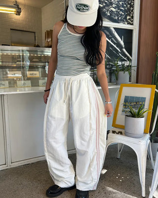 Ringer Cropped Striped Tank Top