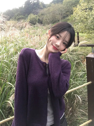 (5 colors) Round Neck Cardigan