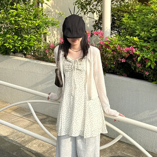 Flower Shirring Camisole Dress