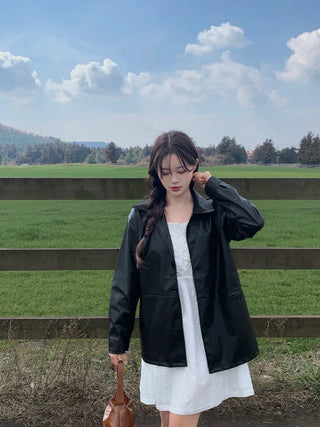 Colored leather jacket