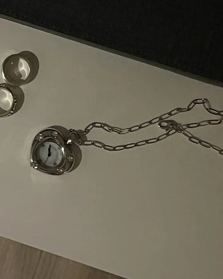 Heart Cubic Zirconia Watch Necklace
