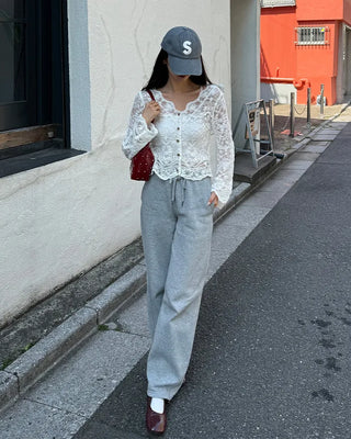 Lace sheer cardigan