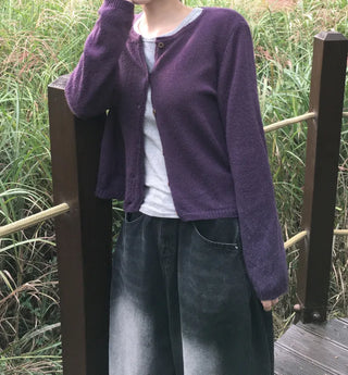 (5 colors) Round Neck Cardigan
