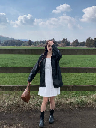 Colored leather jacket