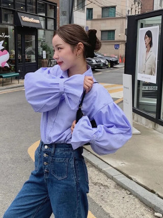 Sleeve Button Stripe Shirt