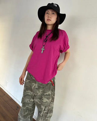 (Unisex) Simple Cotton Half-Sleeve T-Shirt