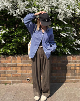 One-pocket gingham check shirt