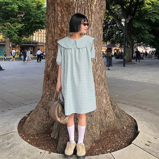Color checkered mini dress