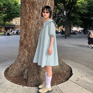 Color checkered mini dress
