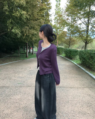 (5 colors) Round Neck Cardigan